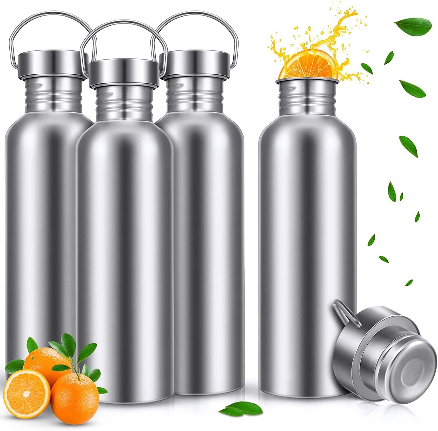 500ml 750ml Stainless Steel Single Wall Sports Bottle for Cyclists Camping Travel Outdoor Wholesale Single Layer Water Bottle