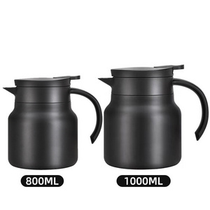 600ml 800ml 1000ml Coffee Pot Stainless Steel Double-Walled Thermal Coffee  Insulated Vacuum with Press Button Coffee Pots