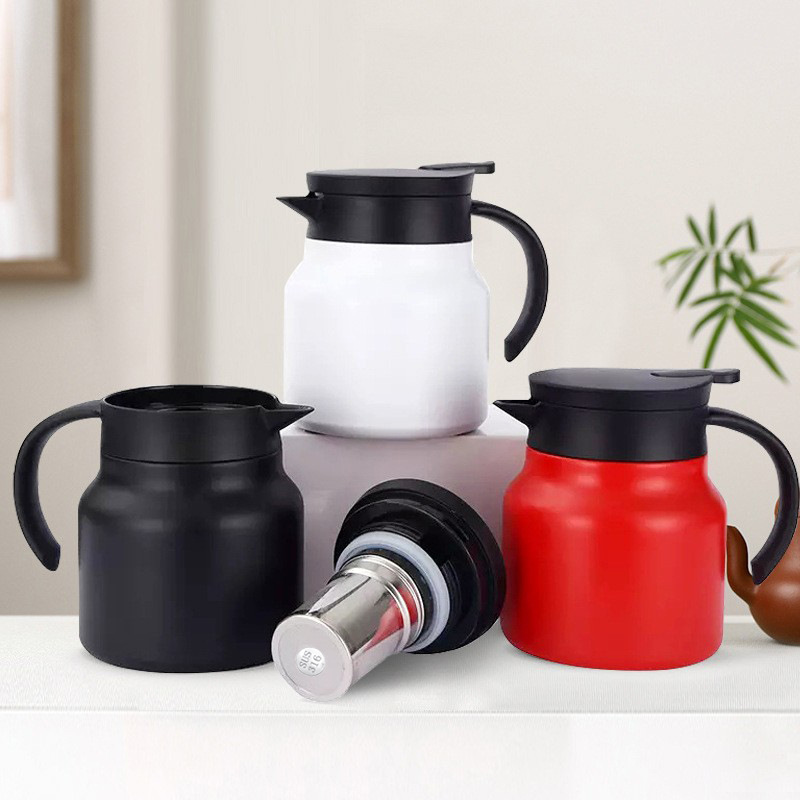 600ml 800ml 1000ml Coffee Pot Stainless Steel Double-Walled Thermal Coffee  Insulated Vacuum with Press Button Coffee Pots