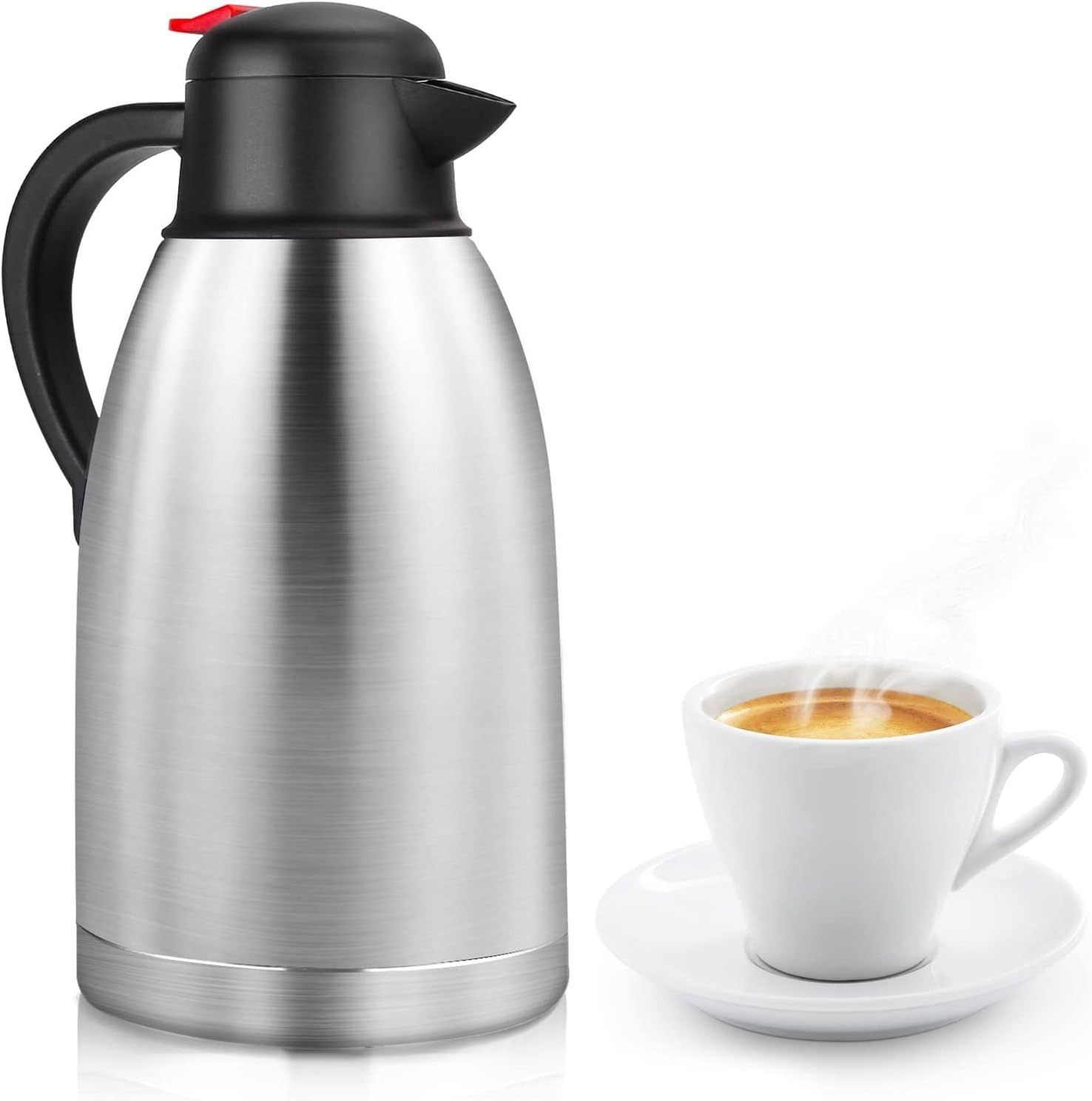 2L stainless steel double wall vacuum insulated Coffee Carafe 18/8 coffee tea thermos  Pot Vacuum Flask Kettle 68oz/2 Liter