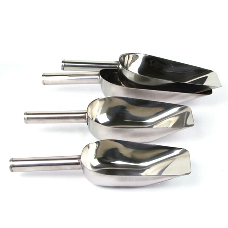 Optional Size Mini Stainless Steel Ice Scoops Flour Ice Cube Metal Steel Shovel Bar Kitchen Accessories