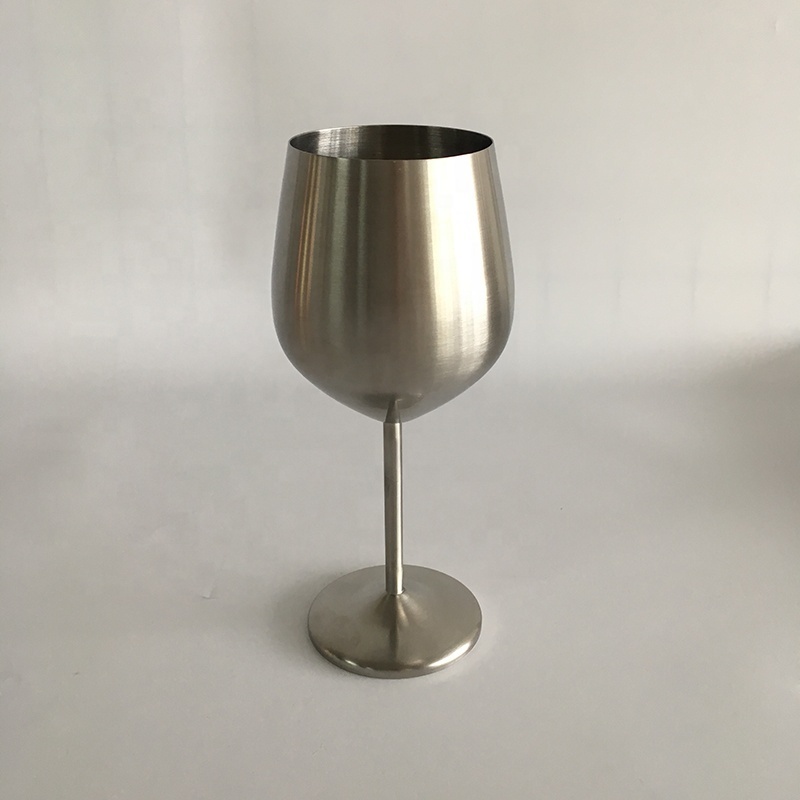 Classic 500ml Copper Plated Stem Stainless Steel Unbreakable Stemmed Wine Glasses Steel Wine Goblets for Wedding