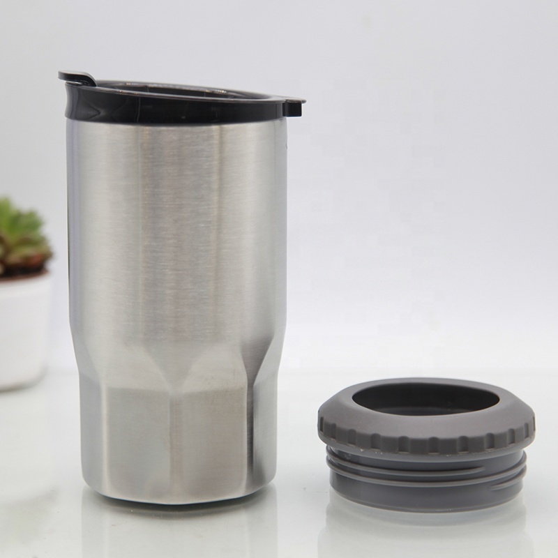 Creative Food Grade 14oz Stainless Steel Tumbler With Lid Double Wall Vacuum Insulated Octagon Mug Milk Tea Coffee Travel Cup