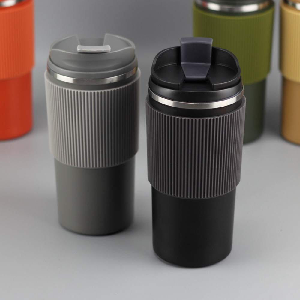 Travel Grip Car Insulated Cups Portable Custom Coffee Mugs with Logo with Leakproof Lid Vacuum Double Wall Stainless Steel 450ML