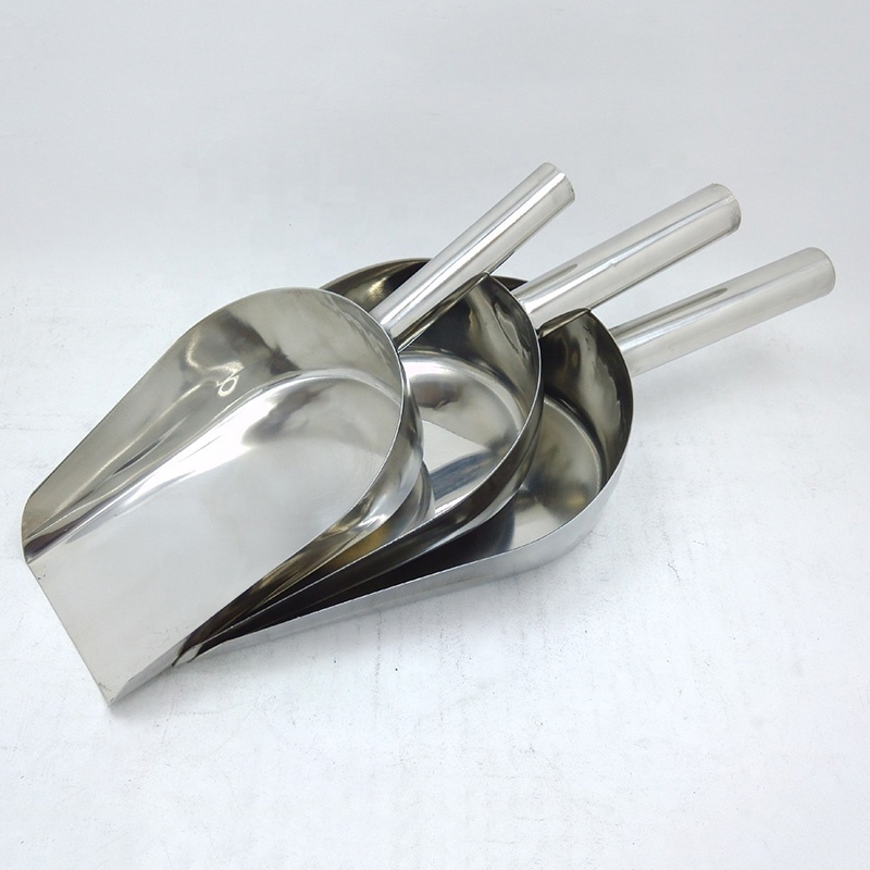 Optional Size Mini Stainless Steel Ice Scoops Flour Ice Cube Metal Steel Shovel Bar Kitchen Accessories