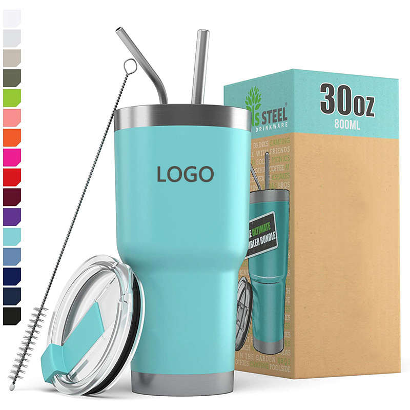 30oz 20oz Tumbler Cups with Straw and Lid Customized logo Vacuum Insulated Stainless Steel Sports Double Wall Travel Mug