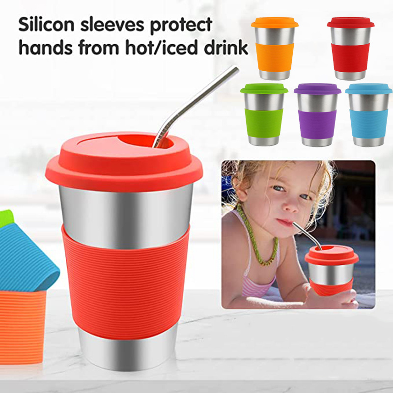 Drinking Tumbler for Adult Children and Kids Baby Tumbler Toddler Stainless Steel Beer Camping Cups with Lids and Straws