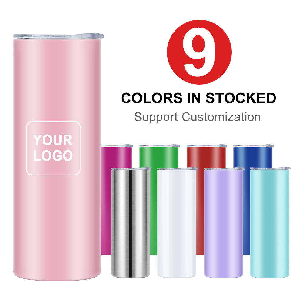 Wholesale Custom Logo 20 oz Double Wall Stainless Steel Travel Mug Insulated Yeticool Straight Skinny Tumbler Cup In Bulk