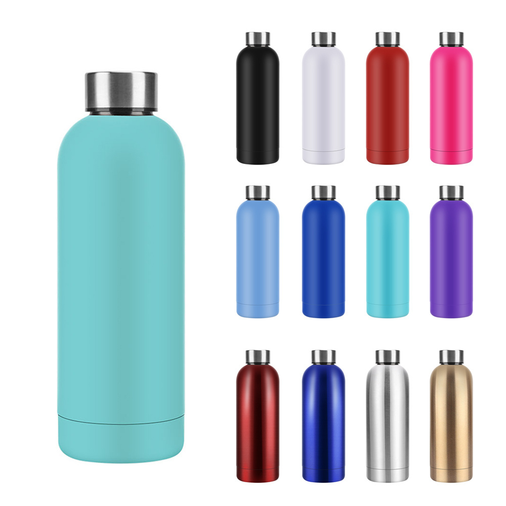 Eco Friendly Customizable Personalized Color 500ml Matte Black Finish Beautiful Unique Stainless Steel Recycled Water Bottle