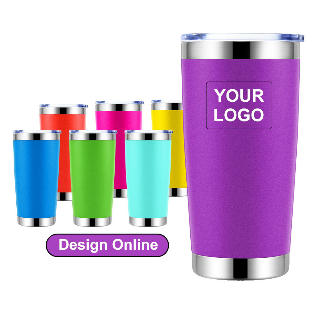 Custom Logo 20 oz Double wall Insulated Travel Coffee Mug Stainless Steel Blank Sublimation Wine Tumbler Cups In Bulk