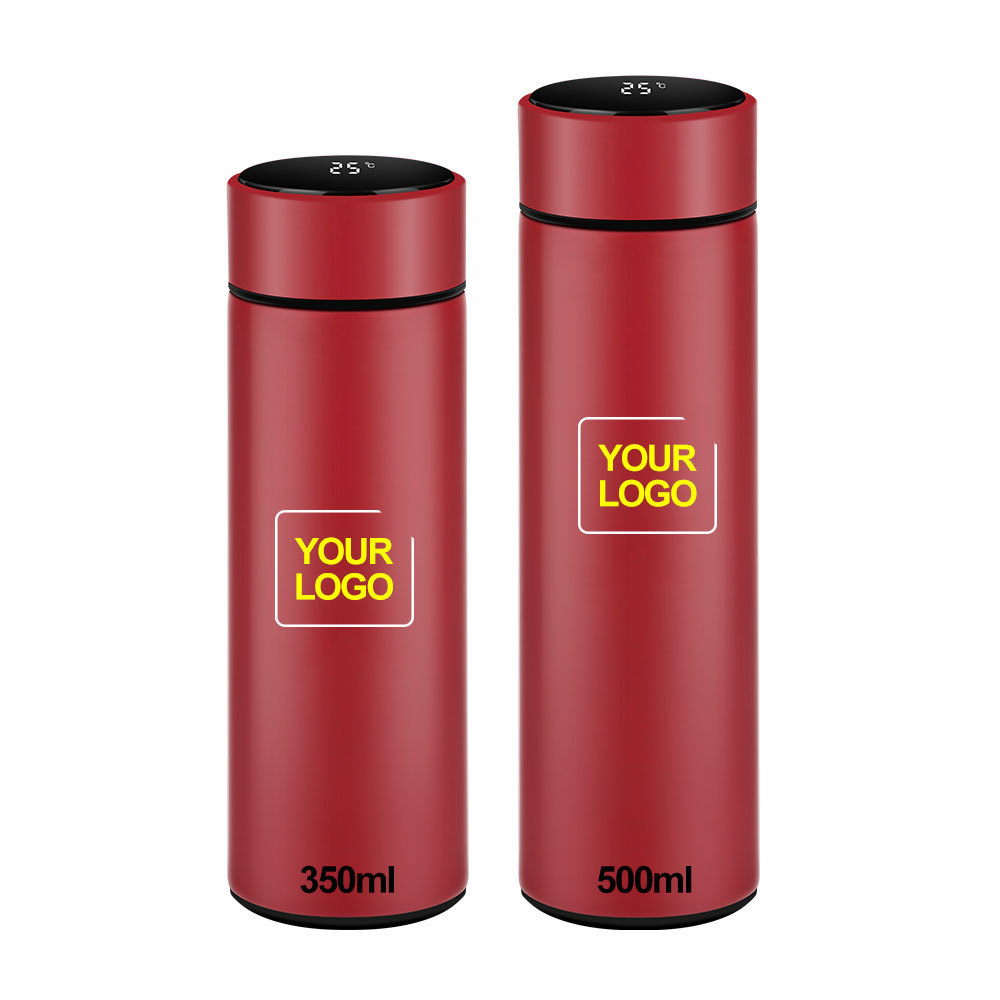 Custom logo 500ml Double Wall Stainless Steel Insulated Smart Water Bottle With Temperature Display Led