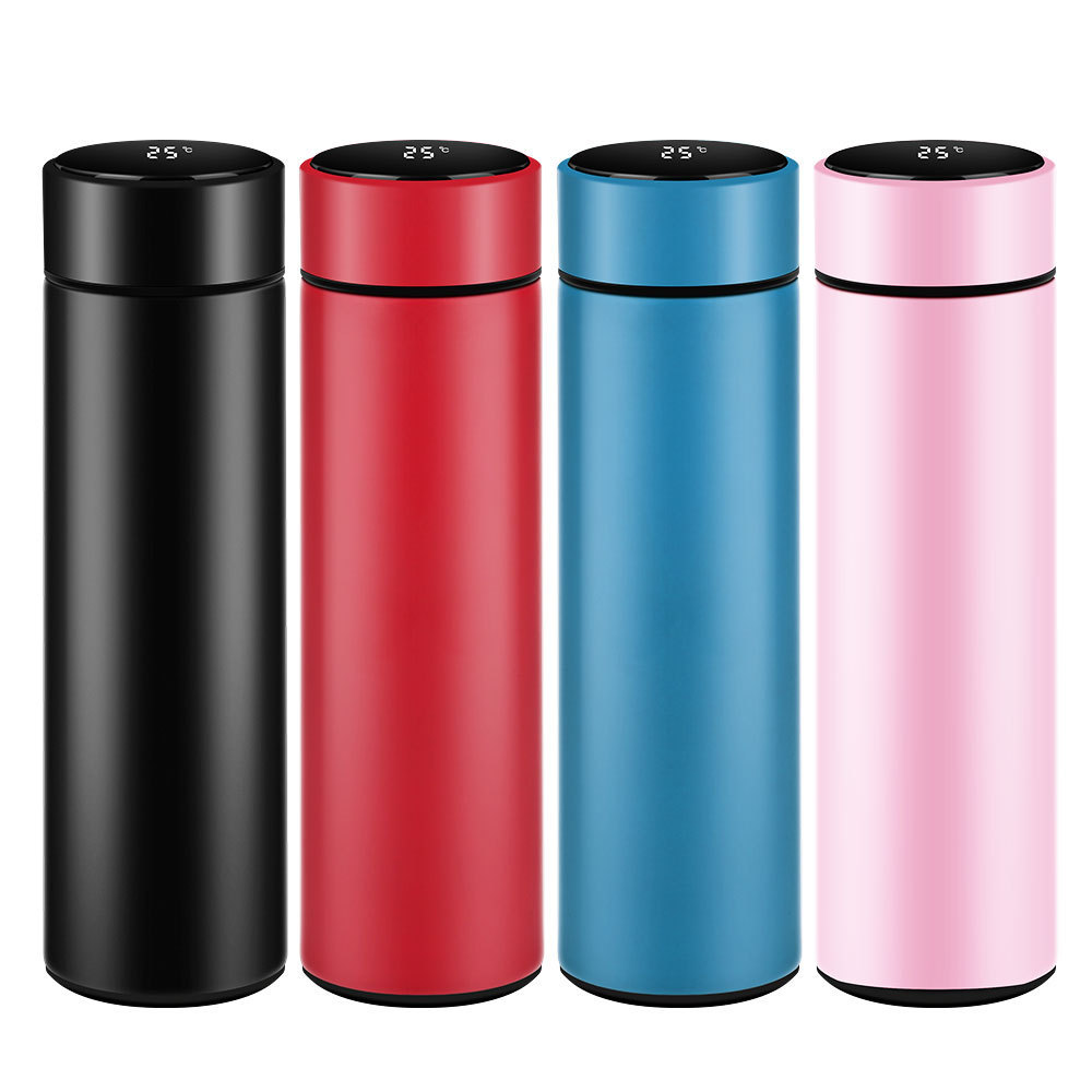 Custom logo 500ml Double Wall Stainless Steel Insulated Smart Water Bottle With Temperature Display Led