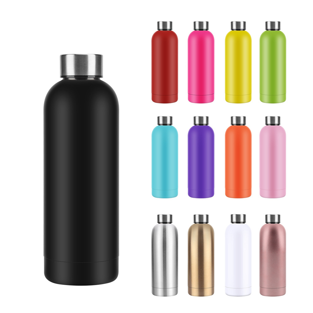 Eco Friendly Customizable Personalized Color 500ml Matte Black Finish Beautiful Unique Stainless Steel Recycled Water Bottle