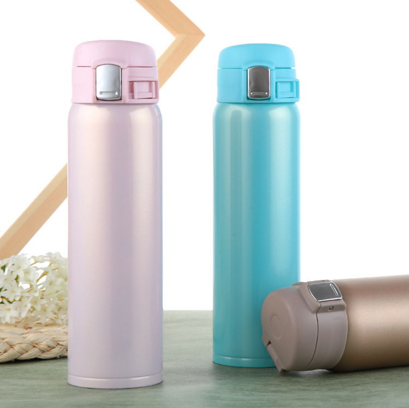 Eco Friendly 500ml Hot Sale Double Wall Stainless Steel Vacuum Bike Water Bottle With Lock