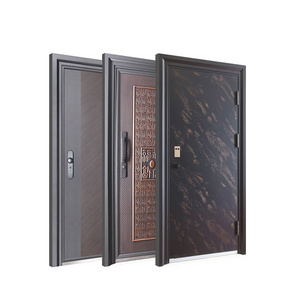 Security steel door with fire door accessories and entry door with side lite Puerta de seguridad