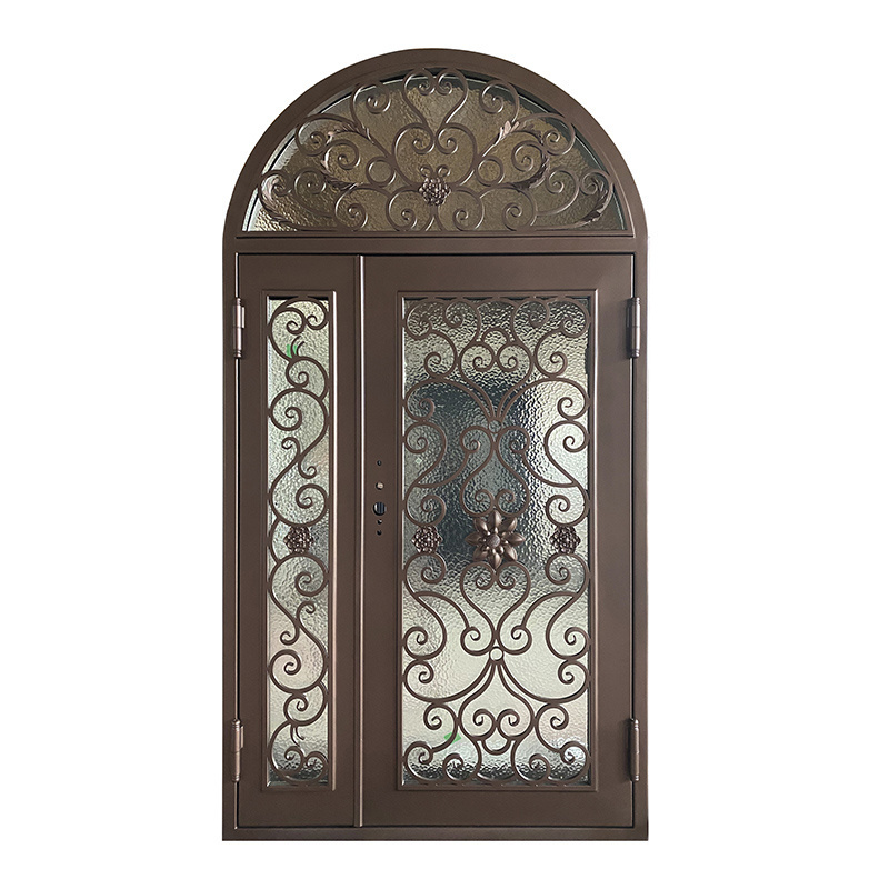 High Quality Wholesale New Design Wrought Iron Door Main Gate Ornaments with Arch Design