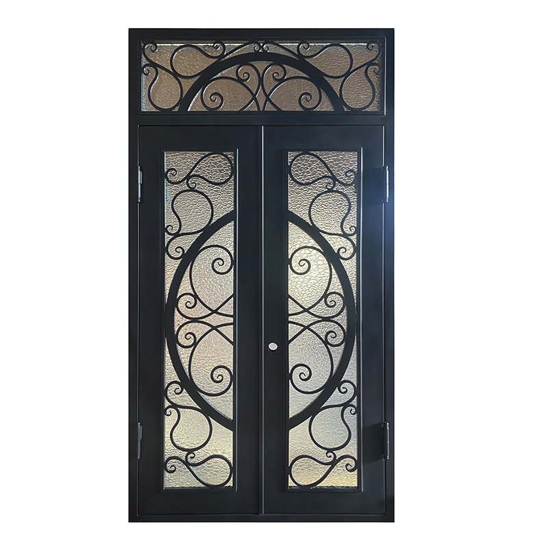 High Quality Wholesale New Design Wrought Iron Door Main Gate Ornaments with Arch Design