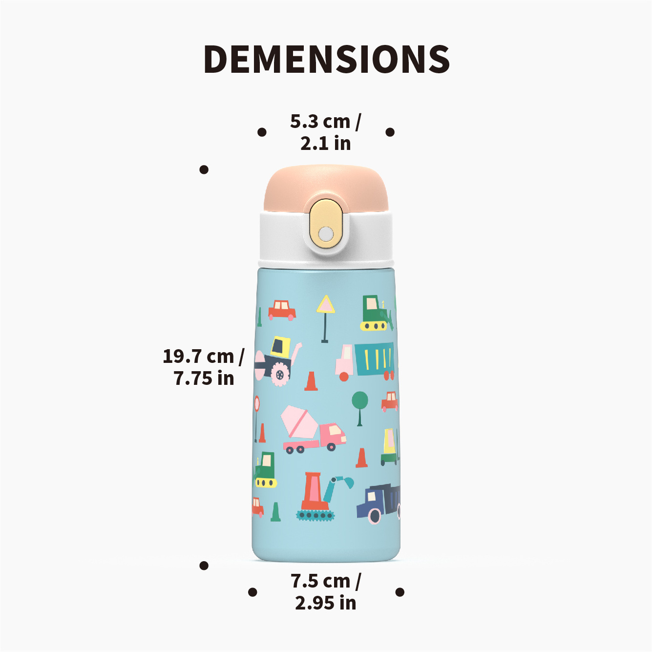 500ml Stainless Steel Children Cute Cartoon Vacuum Flasks Kids Tumbler Thermos Mug Thermal Water Bottle with Straw