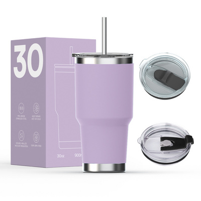 Hot sale 20oz 30oz Powder Coated Double Wall Vacuum Travel Tumblr Coffee Mug Insulated Cup Stainless Steel Tumbler