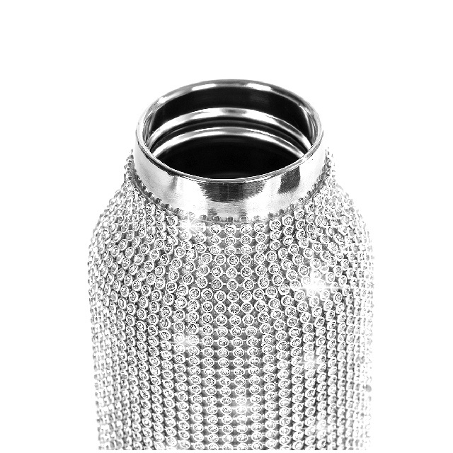 750ml Portable Bling Rhinestone Diamond Outdoor Sports Stainless Steel Drink Water Bottle