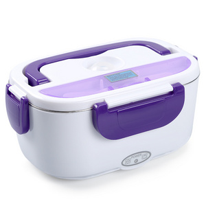 Portable Home School Use Stainless Steel Electric Lunch Box Heated Plastic Food Warmer Container