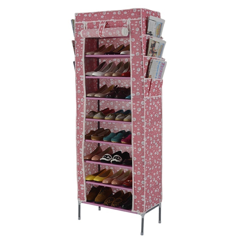 Non-woven Standing Shoe Rack with Cover Plastic Shoe Rack Cover