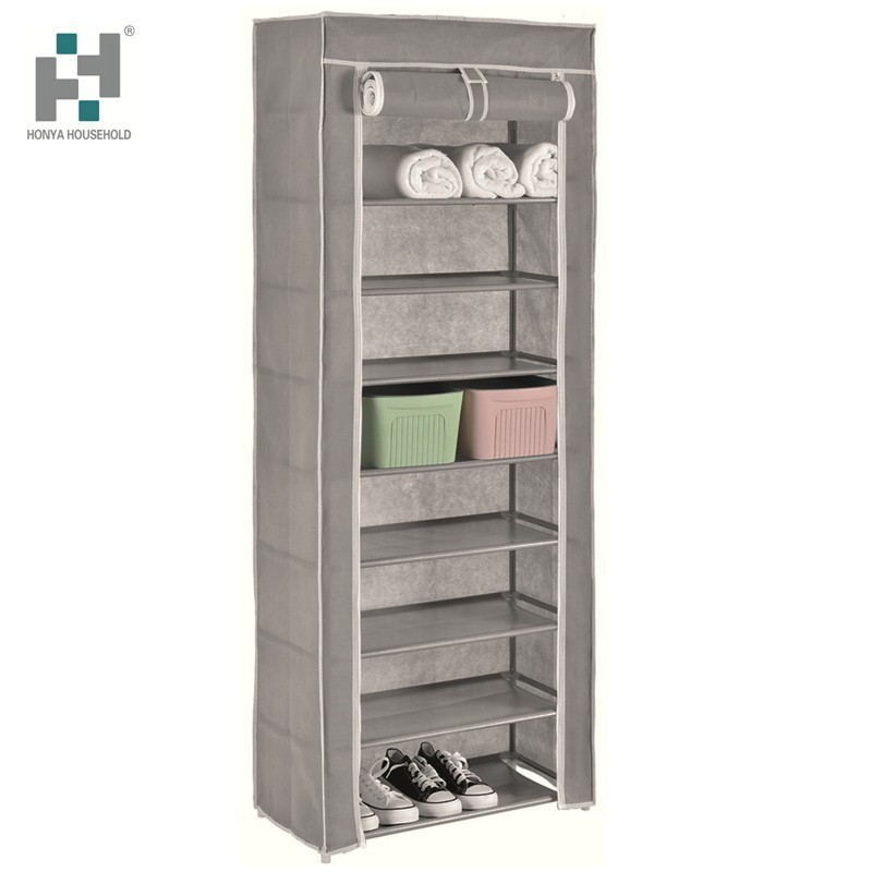 Non-woven Standing Shoe Rack with Cover Plastic Shoe Rack Cover