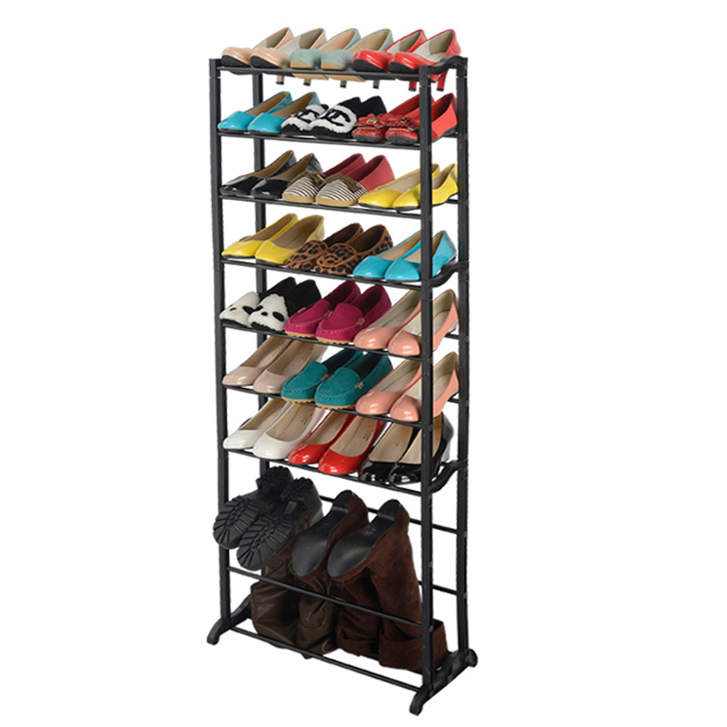 21 Pairs collapsible shoe rack with boots rack