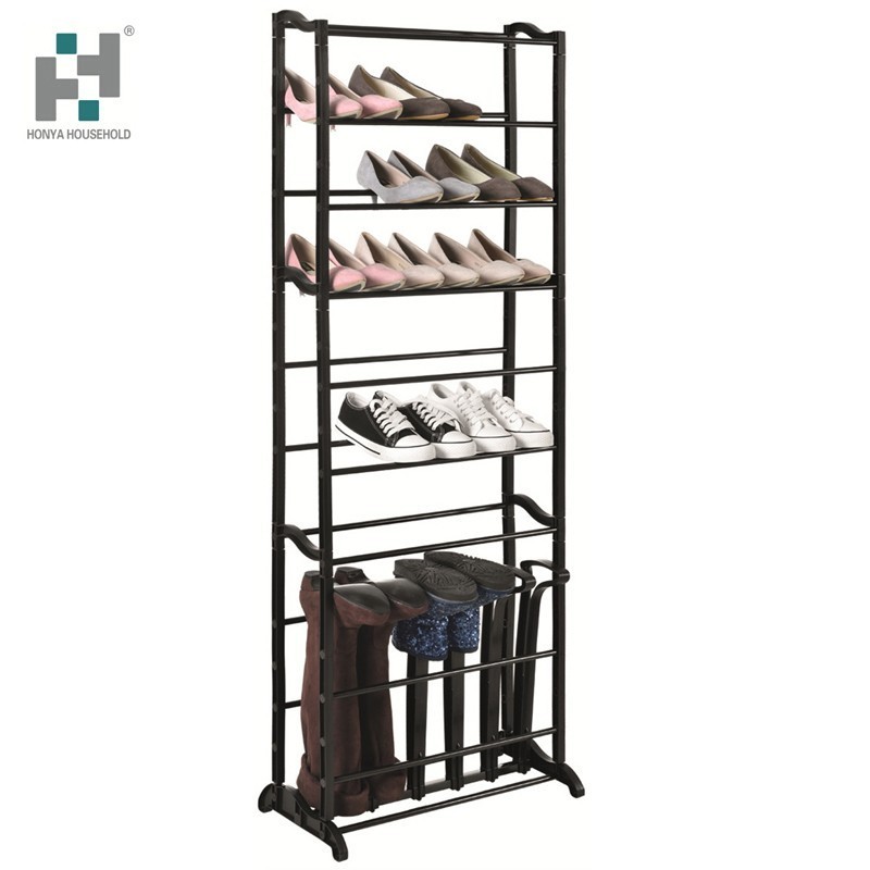 21 Pairs collapsible shoe rack with boots rack