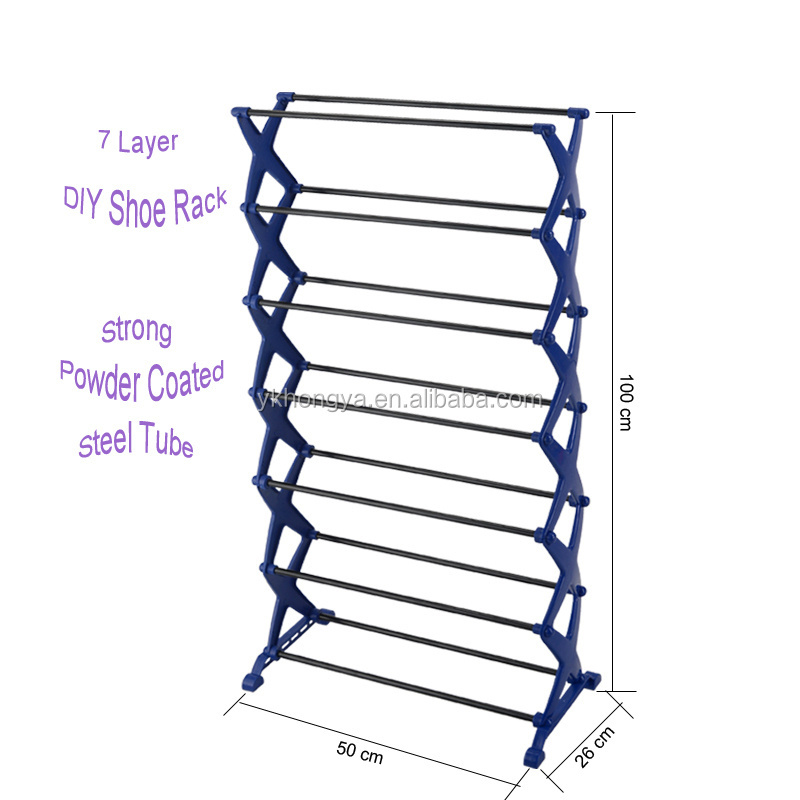 Space Saving Furniture 7 Tiers folding shoe rack for sale