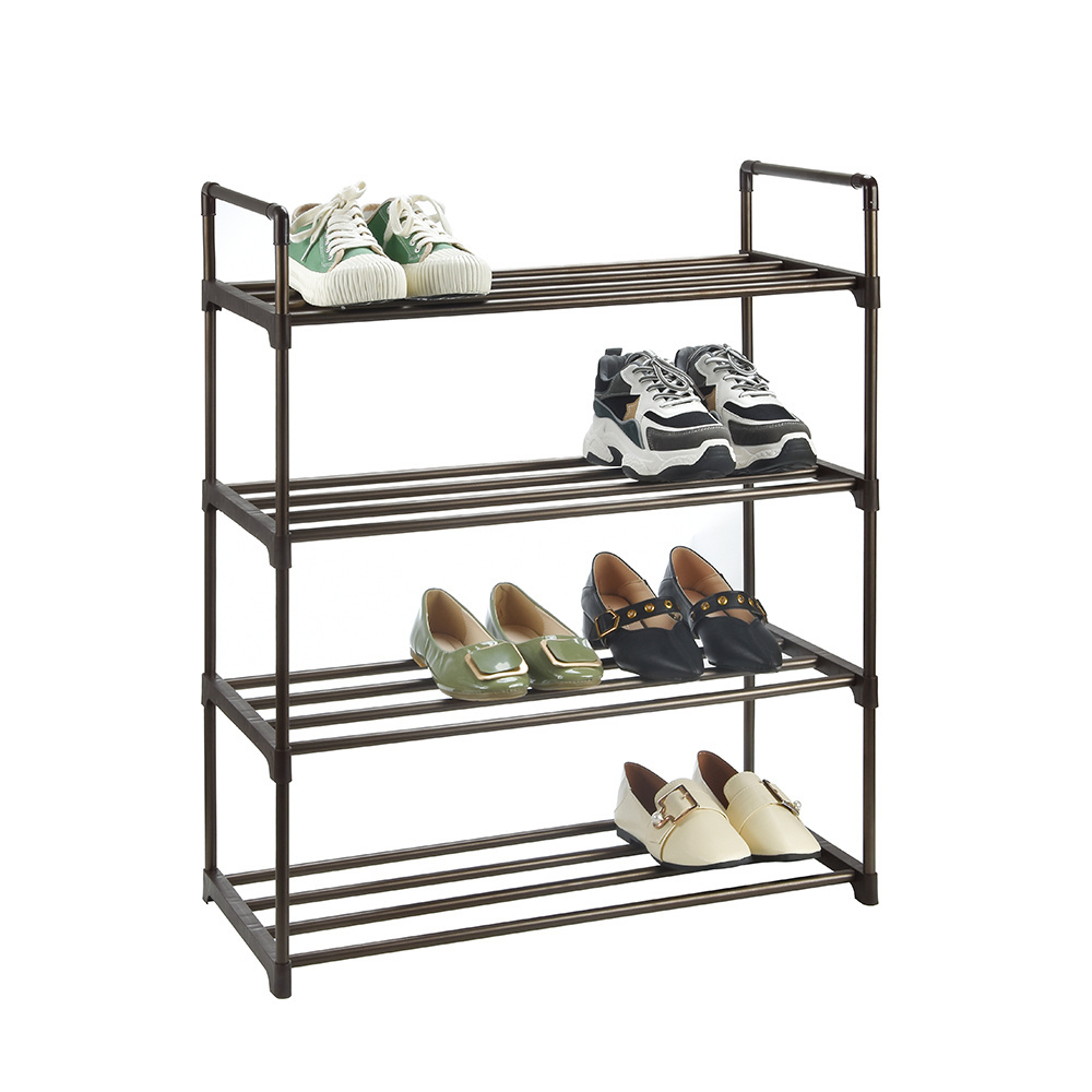 Strong steel tubes Shoes Shelf 4 Layer 12 Pair Shoe Closet Stackable Shoe Rack