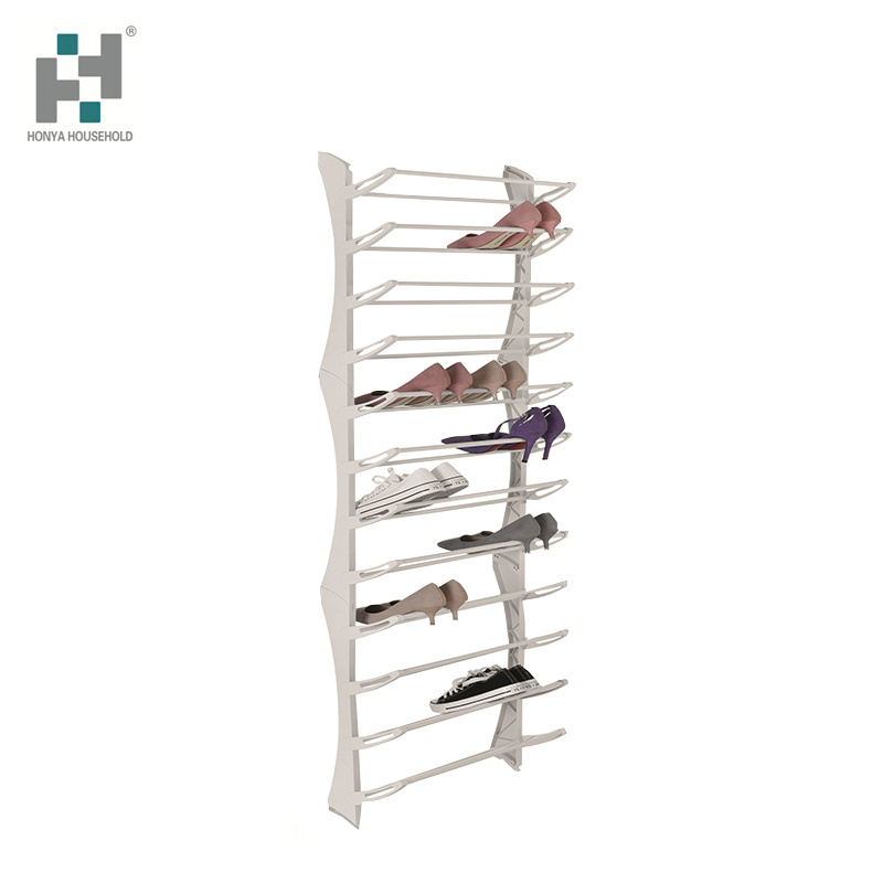 12 tiers 36 pairs adjustable over the door iron shoe rack