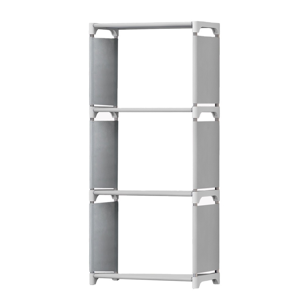 4 Tier 3 Cubes Plastic Fabric Closet organizer Shelf