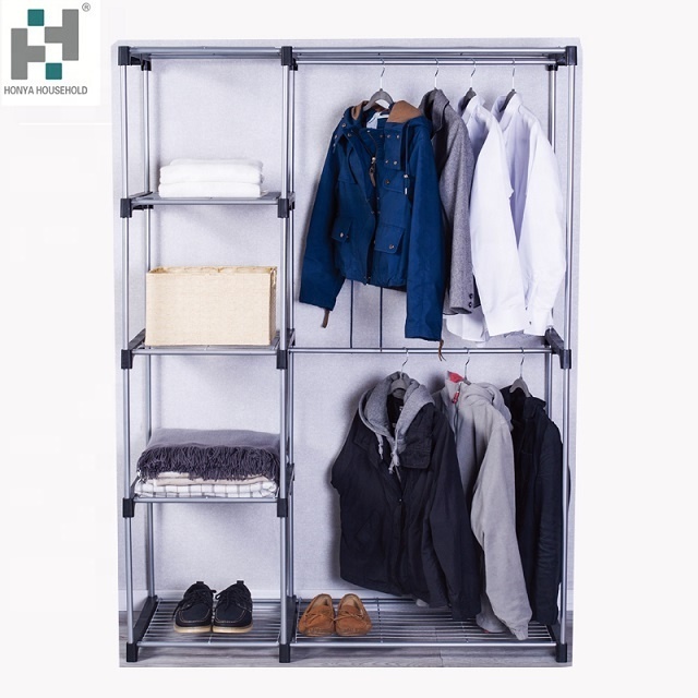 Strong iron wire Shelves metal wardrobe closet organizer