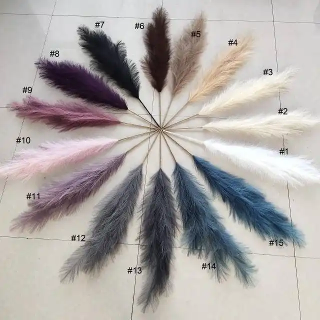 hot selling home wedding decoration 100cm 110cm 120cm silk beige grey white artificial faux pampas grass