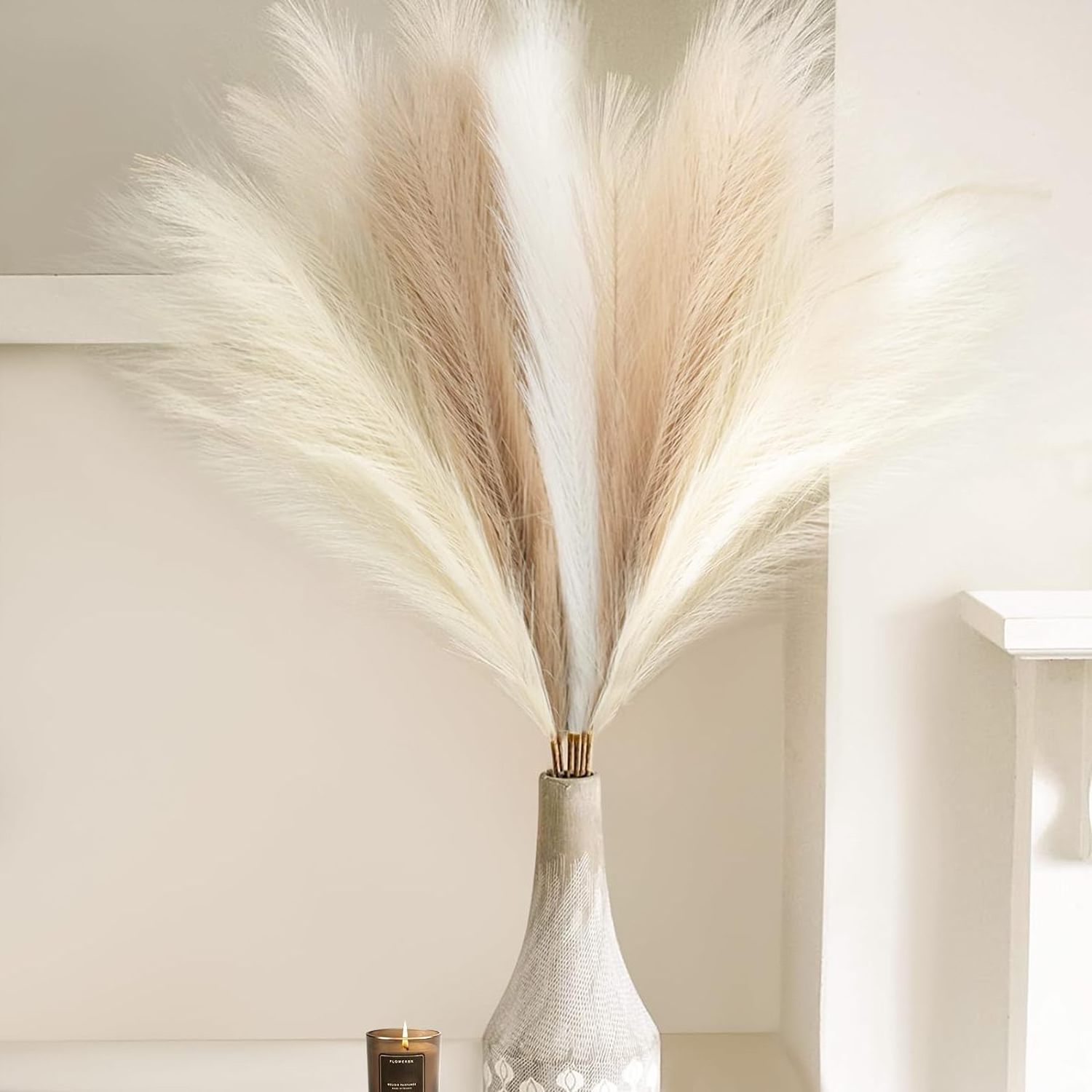 hot selling home wedding decoration 100cm 110cm 120cm silk beige grey white artificial faux pampas grass