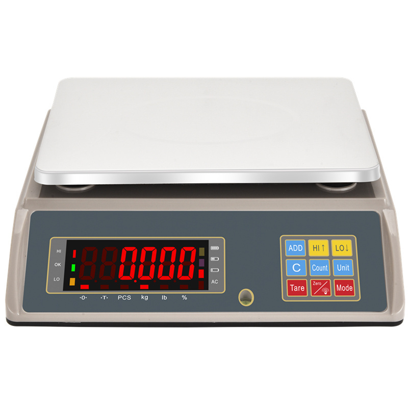 3kg/0.1g Huaxi Electronic weighing table scales  counting scales high precision 30 kg Large number 3-color light alarm scale