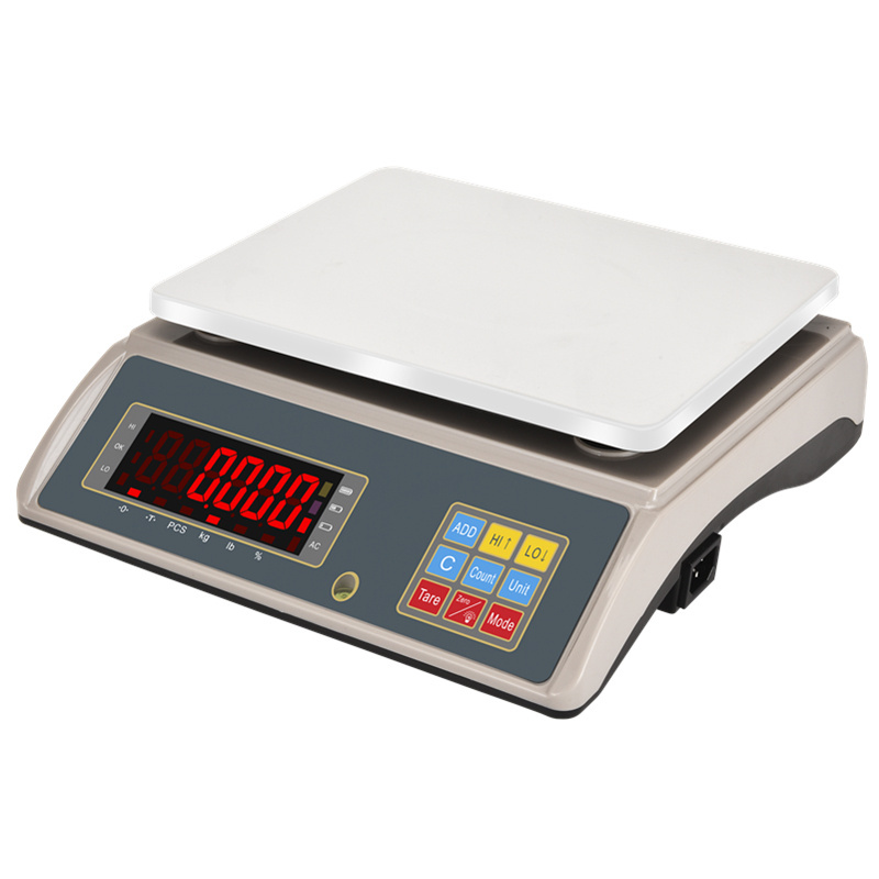 3kg/0.1g Huaxi Electronic weighing table scales  counting scales high precision 30 kg Large number 3-color light alarm scale