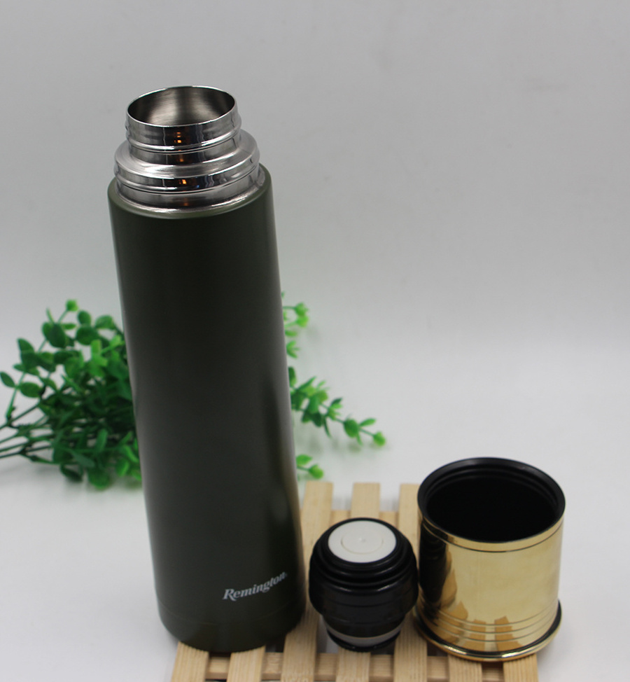 17ounce 18/8 double wall Stainless steel vacuum insulated Shotgun Cartridge Flask, Shotgun shell stainless steel vacuum bottle