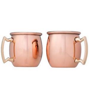 set of 4 2oz Drinking Vodka Whiskey Shot Mugs Cups, Mini Moscow Mule Copper Mug Shot glasses, mini shots copper mug