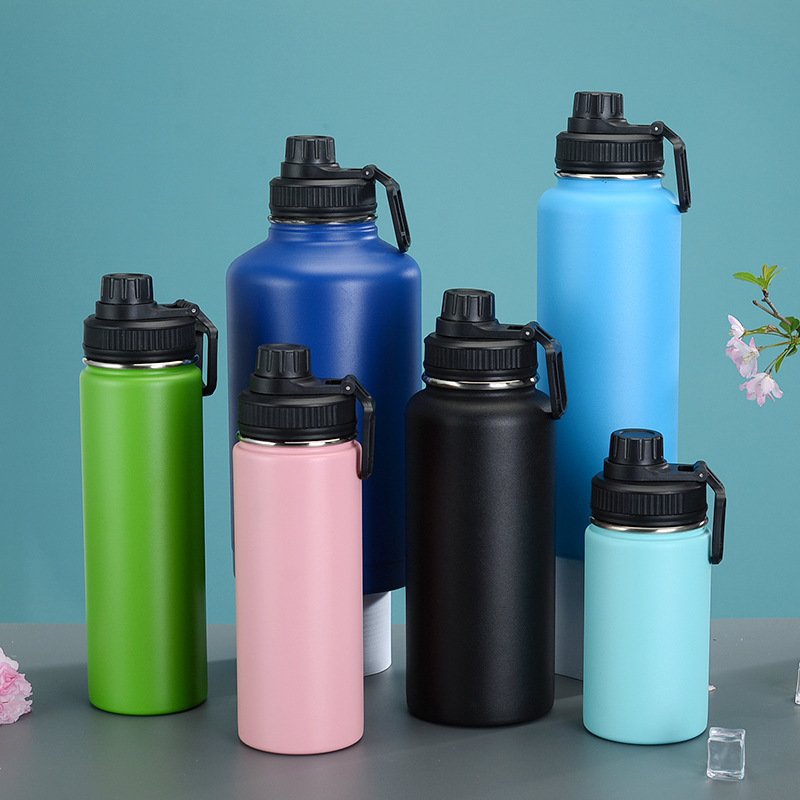 Wide Mouth Insulated Double Walled Vacuum 32oz Stainless Steel Water Bottle with Protective Pouch and Carry Cover and Coffee lid