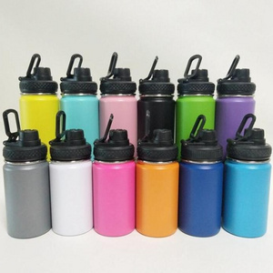 Wide Mouth 12 oz Stainless Steel Sports Water Bottle,  stainless steel Double Wall Vacuum Insulated hermos Flask with Spout Lid