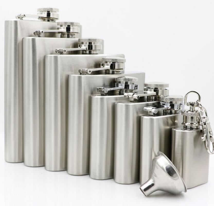 Leak Proof 18/8 Stainless Steel 2/3/4/5/6/7/8/9/10oz Pocket Hip Flask, Stainless Steel hip Whiskey Flask