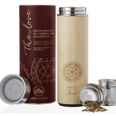 wholesales Bamboo Tea Infuser Travel Tumbler with stainless steel infuser, 18oz stainless steel bamboo Vacuum Insulated Bottle