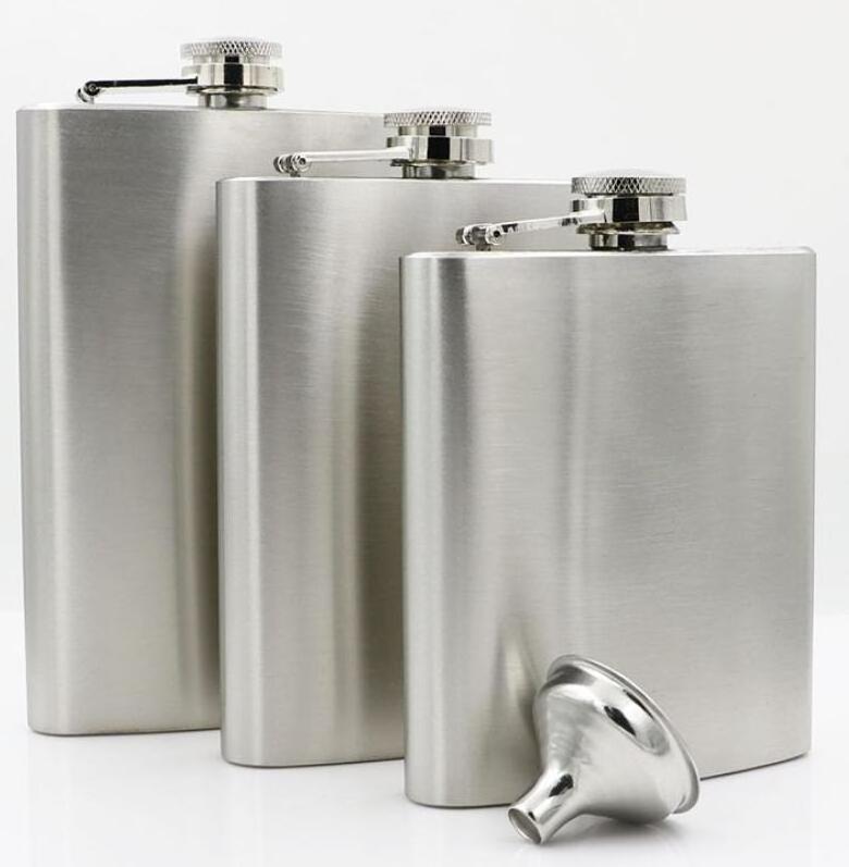 Leak Proof 18/8 Stainless Steel 2/3/4/5/6/7/8/9/10oz Pocket Hip Flask, Stainless Steel hip Whiskey Flask