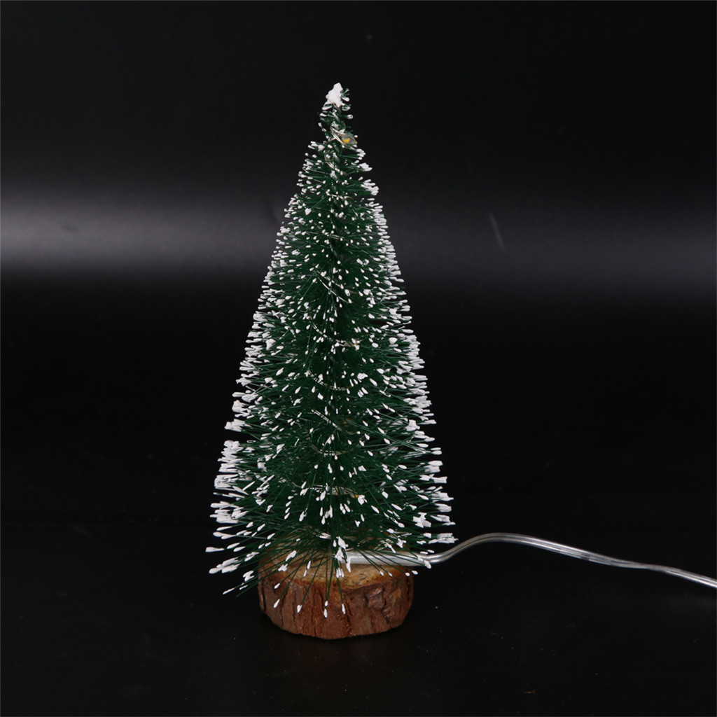 Mini Christmas Tree Small Cedar Christmas Tree Table Xmas Decorations LED Glowing Christmas Tree for New Year Home Decoration