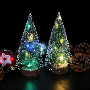 Mini Christmas Tree Small Cedar Christmas Tree Table Xmas Decorations LED Glowing Christmas Tree for New Year Home Decoration