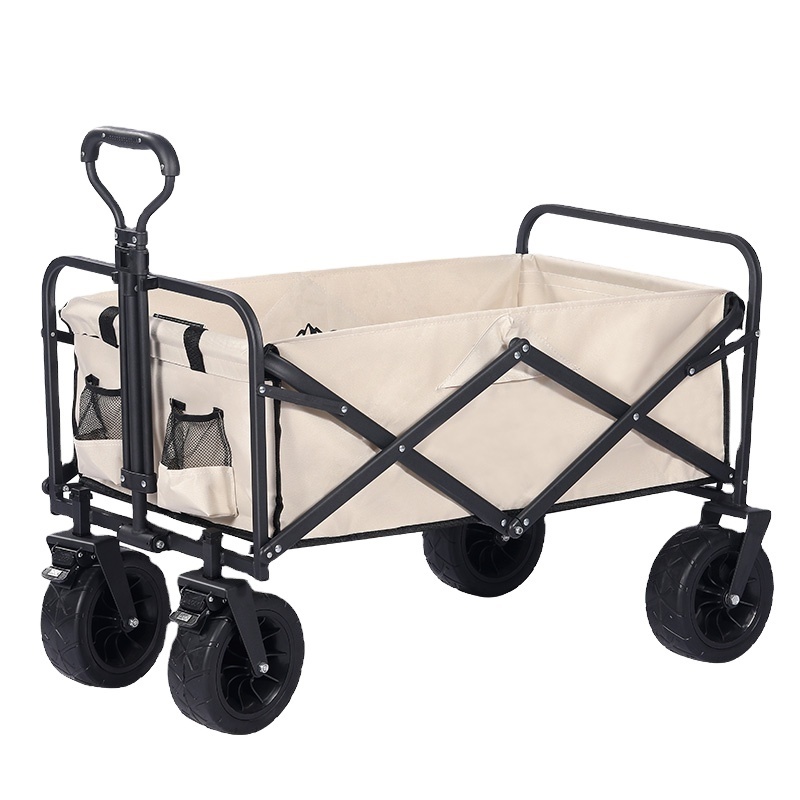 Multi-function outdoor camping beach  trolly folding wagon foldable kids garden wagon four wheel camping cart