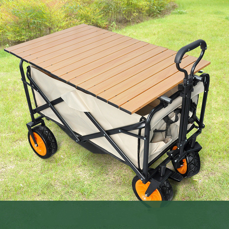 Multi-function outdoor camping beach  trolly folding wagon foldable kids garden wagon four wheel camping cart