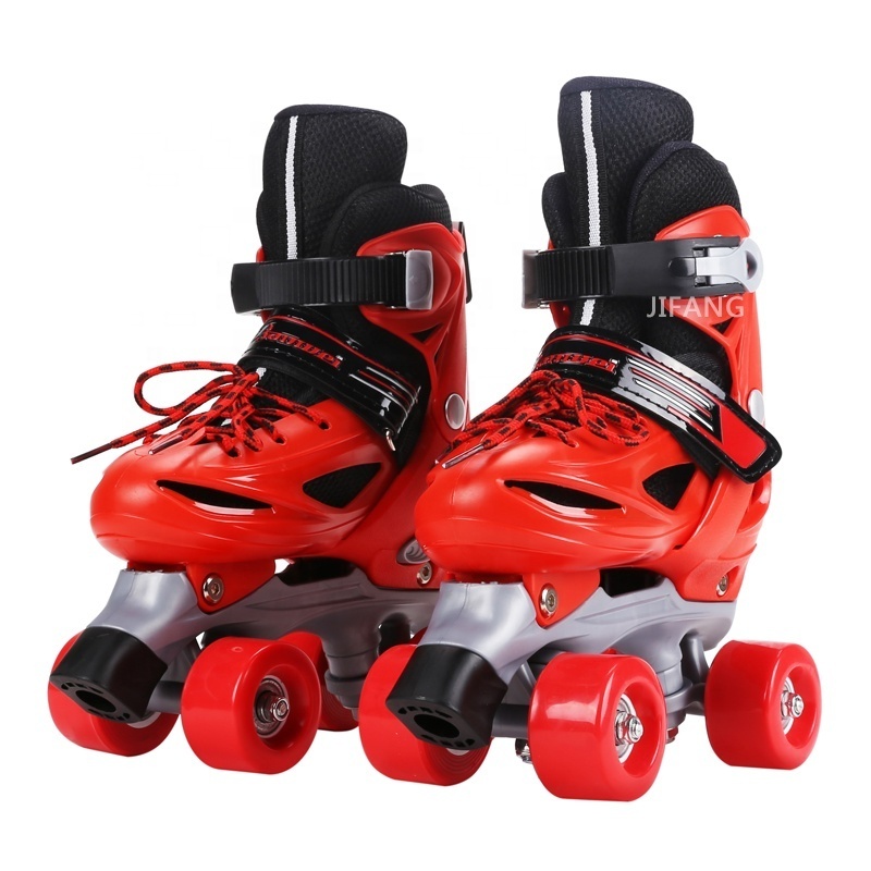 Hot sell girls adjustable portable four wheel floor for roller skating inline kids PU roller skate